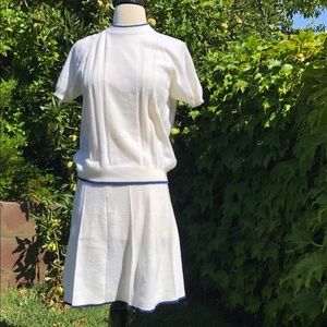 Vintage White Pleated Shirt Set